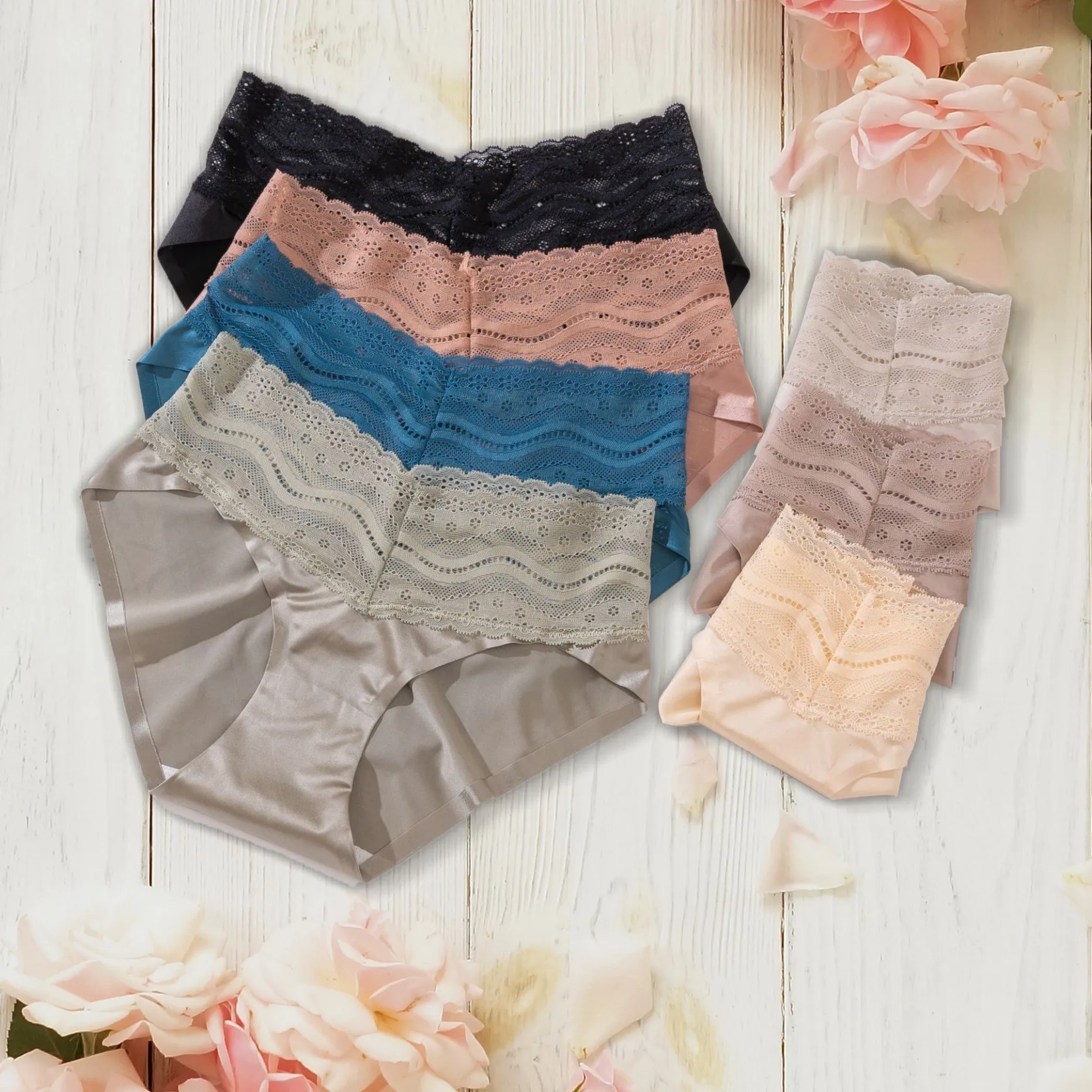 Cotton Women's Panties - Breathable Lace Trim Briefs | Antibacterial Daily Comfort