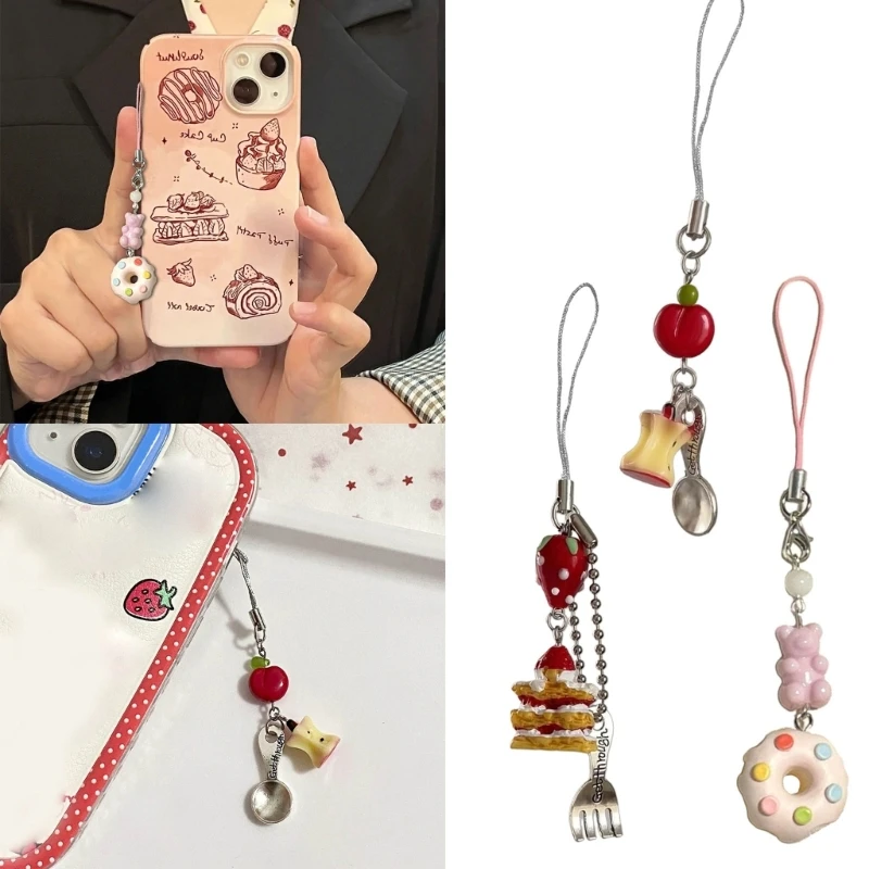 Fashionable Handmade Pendant Fruit Keychain with Colorful Beads Unique Jewelry