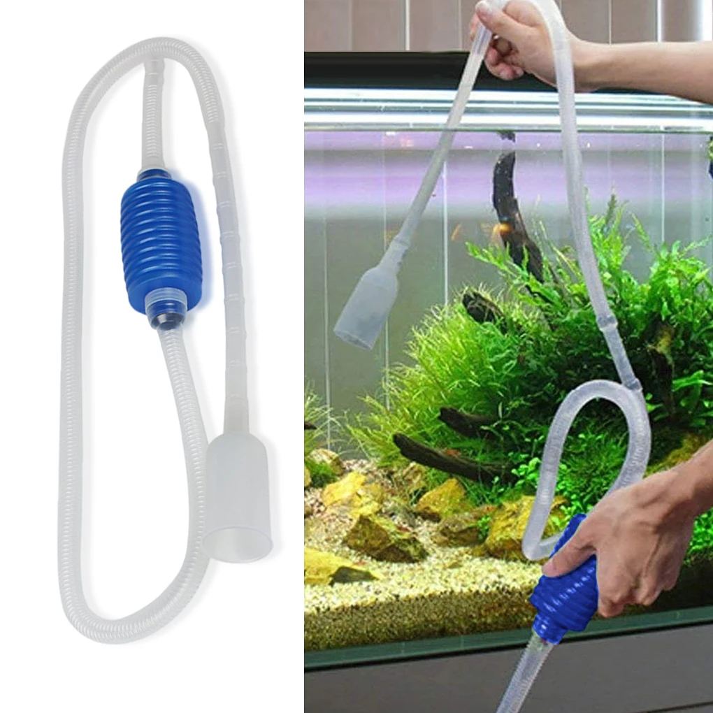 Aquarium Manual One Way Siphon with Filter Office Fish Tank Fast Water