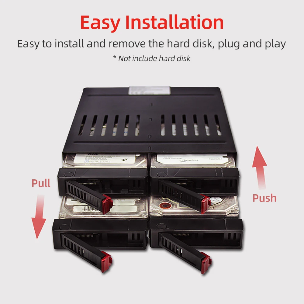 4-slot Internal Hard Disk Rack Support Four 2.5inch SATA HDD/SSD Easy Installation Plug and Play Hard Disk Rack 10