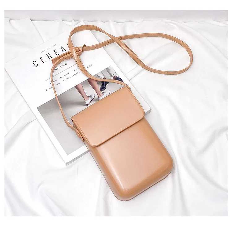 Mini PU Leather Crossbody Bag - Womens Solid Designer Shoulder Purse