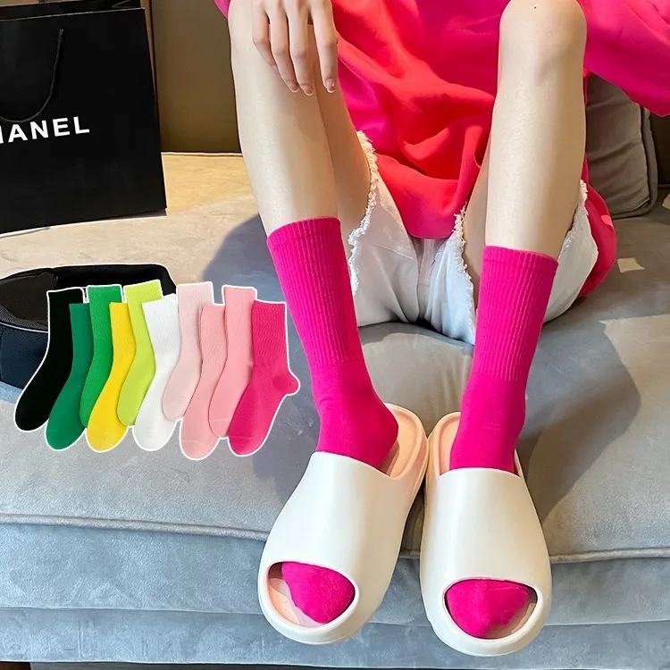 Vibrant Dance Sports Socks for Women - Breathable Cotton in Stunning Solid Colors
