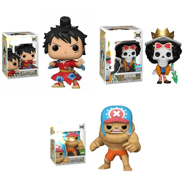 Bandai Original Funkos Pops One Piece Anime Figure 918 358 921 Luffy Luffy Brooke Chopper Demon Slayer Action Figure Pvc 10cm Aliexpress