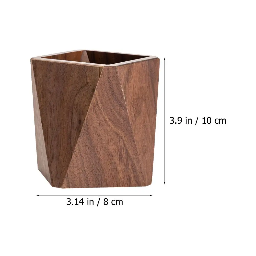 Pen holder desk organizer pen and brush holder desk storage rack wooden solid walnut tabletop stationery storage