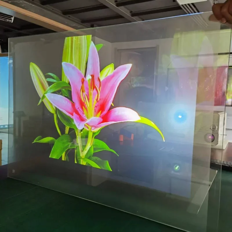 3D Holographic Transparent/grey/black Rear Projection Film for Advertising Glass Window Show Different Size Color is optional