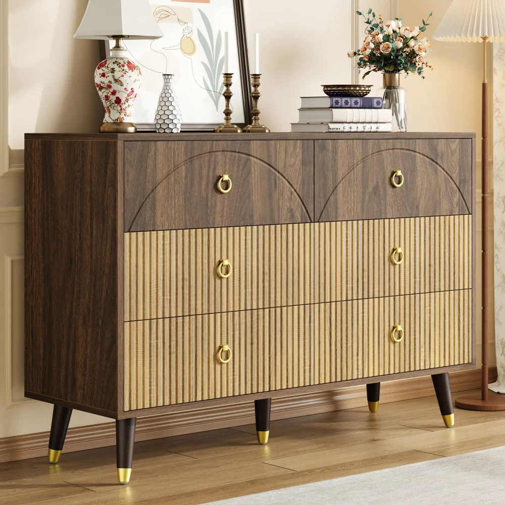 PINGGO Moderner Aufbewahrungsschrank Sideboard Kleiderschrank 120x40x81cm für Wohnzimmer Esszimmer Flur – Detail 6