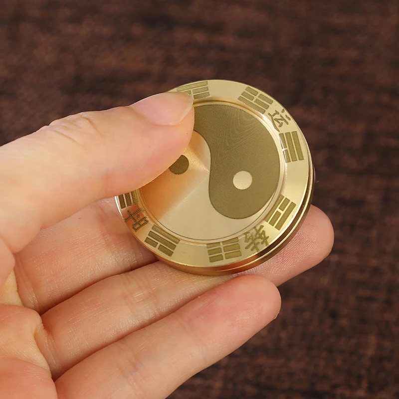 Tai Chi Haptic Lucky Coin Fidget Slider Clicker Metal EDC Anti Anxiety Decompression Stress Toy Adults Sensorial Juguetes 4