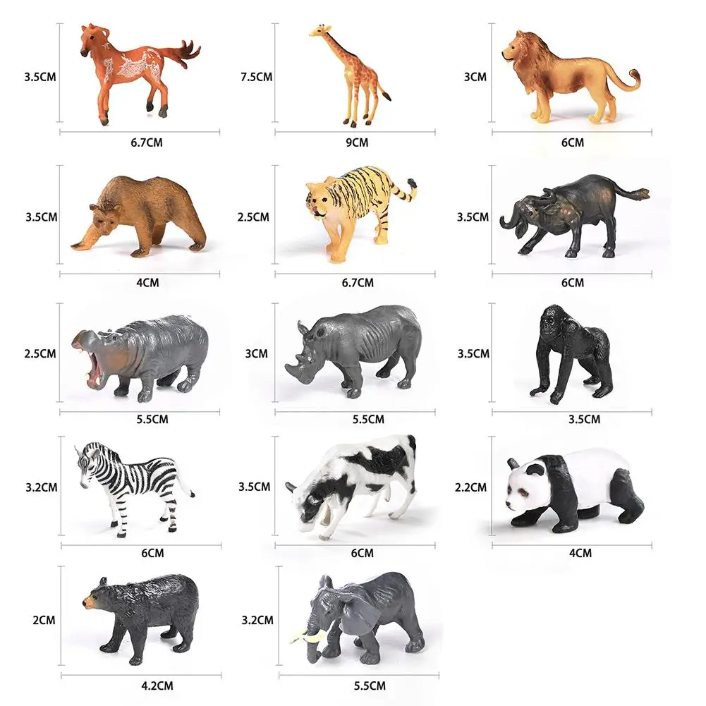 14pcs Simulation Wild Animal Figures Realistic Animal Model Ornaments For Kids Gifts images - 6