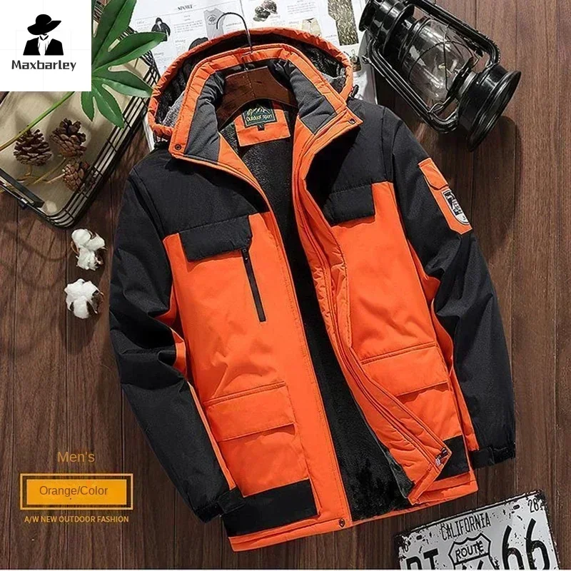 Sweatshirt Jacket Cotton Jacket Parka Coat Men Winter Fleece Jacket Casual Warm Outdoor Coat