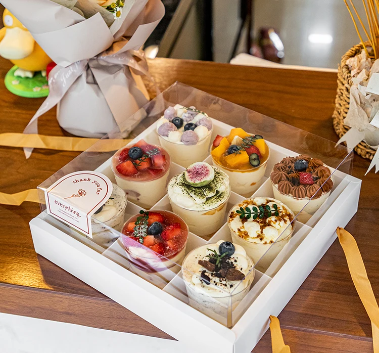 Premium Kraft Paper Dessert Gift Box with 4/6/9 Compartments – Sturdy Pastry Container ... - SKU PDGB0932 - UGI Packaging