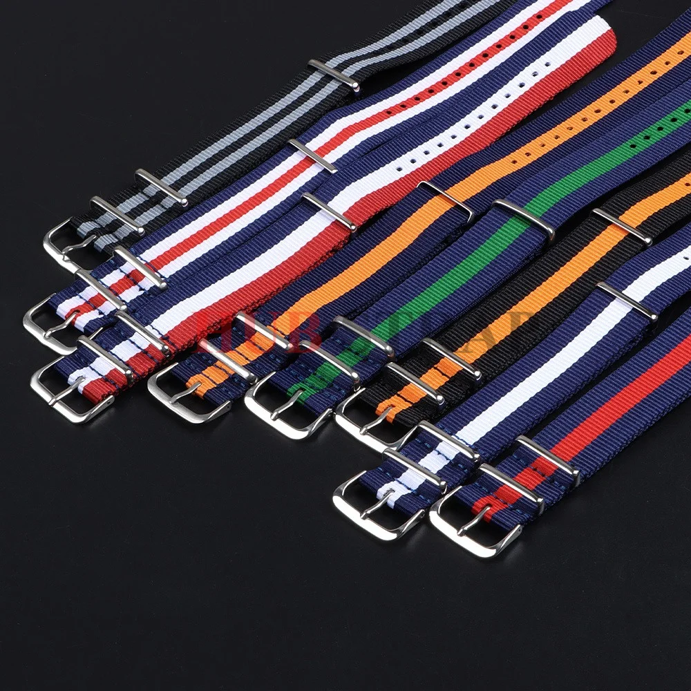 Universal Nylon Canvas Braided Watch Strap - One Piece Loop Bracelet