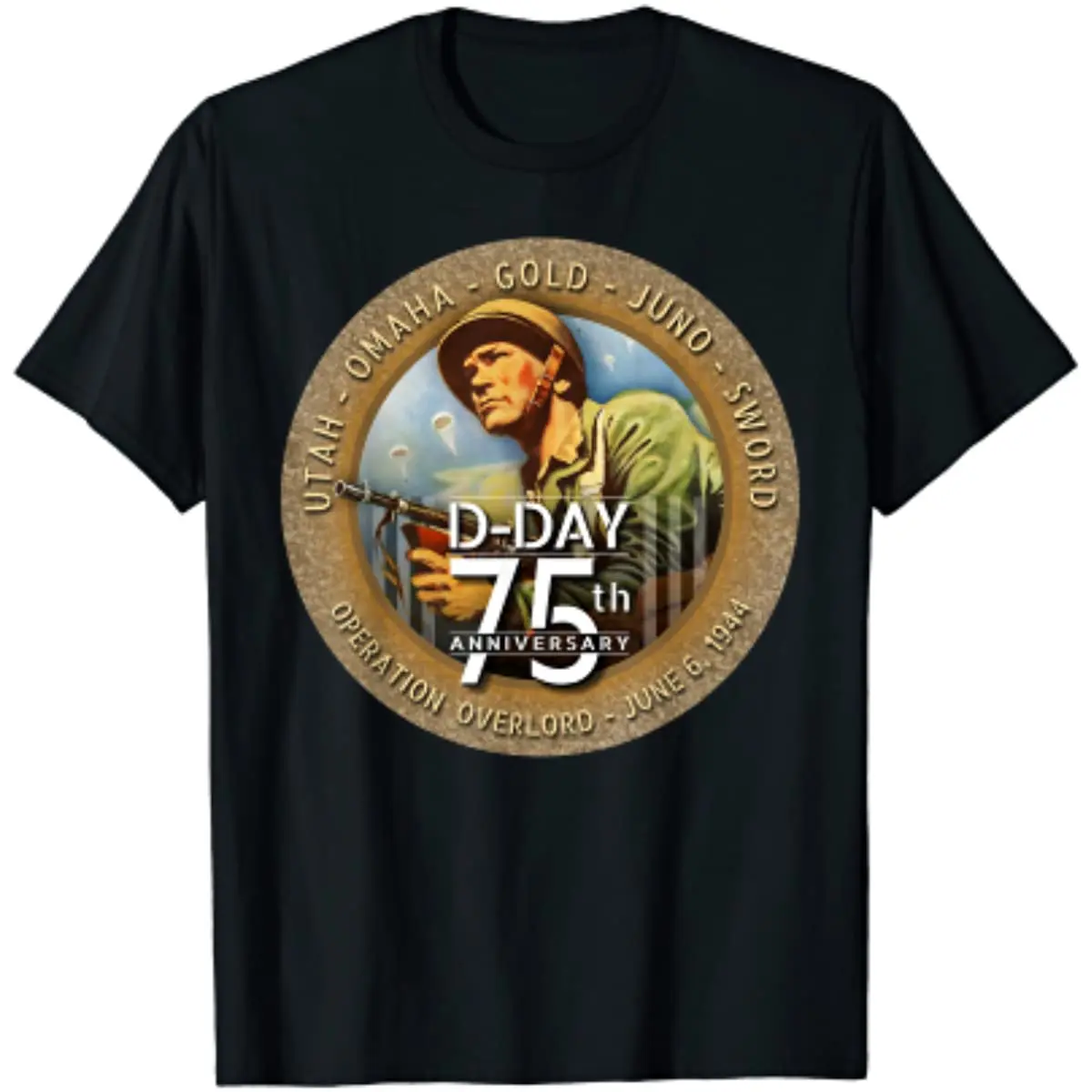 

WWII D-Day 75th Anniversary T Shirt Invasion Soldier Tee T-Shirt