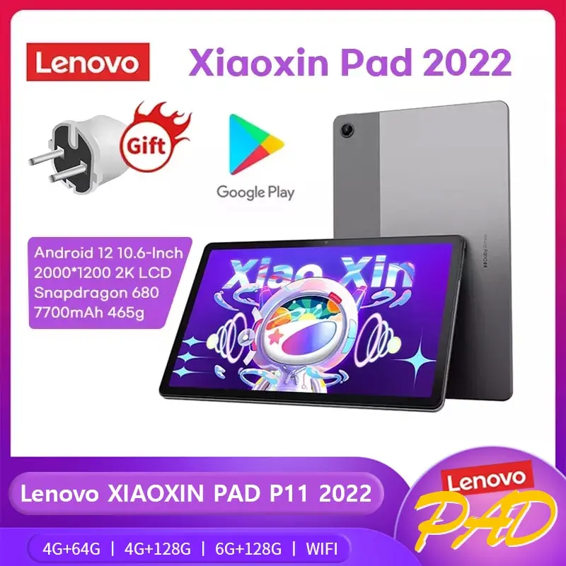  Lenovo Tab P11 Tablet Global Xiaoxin Pad P12 2022 Pad128GB 64GB 10.6 Screen Snapdragon 680 Octa Core 7700mAh 