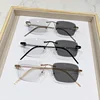 Rimless Trimming Photochromic Myopia Glasses New Trend Women's Outdoor Eyewear Anti Blue Liht Color Changing Near Sight Glasses 5
