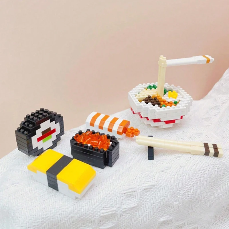 Mini Lebensmittel Bausteine Popcorn Bier Sushi Schokolade Modell Micro Partikel Diamant Ziegel DIY Kinder Spaß Zusammengebaute Spielzeug Geschenke – Detail 1