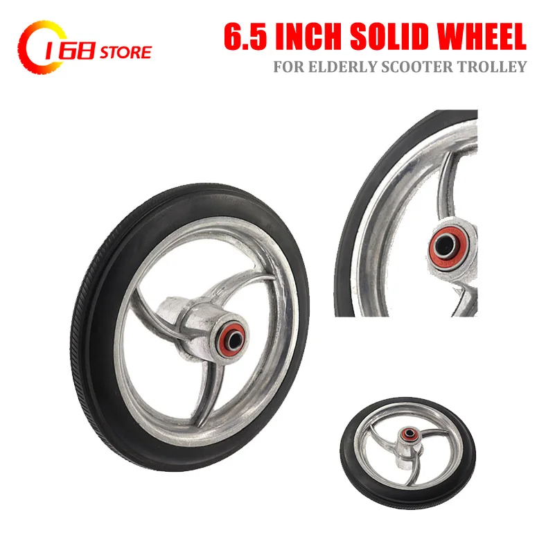 Sostituzione Del Cerchione In Alluminio Con Ruota Solida Da 6.5 Pollici Per Carrello Per Rotelle Per Scooter Anziani E Altro
