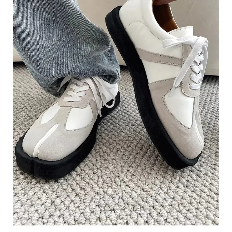 Tabi Shoes for Men Women Genuine Leather Casual Boots Lace Up