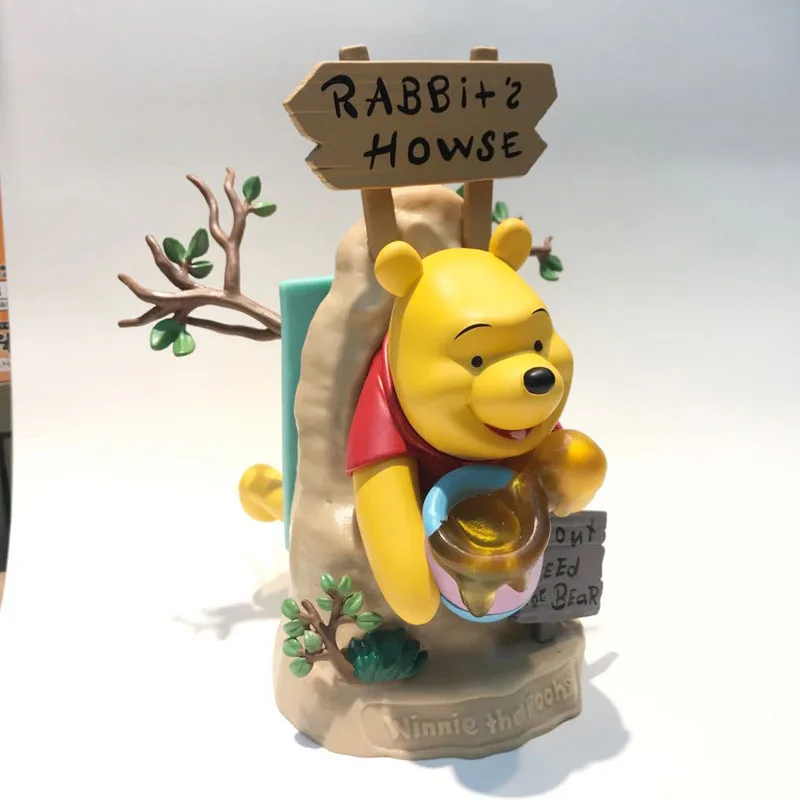 12Cm Disney Winnie The Pooh Bear Holding Honey Jar Anime Action Figure Model Figurine Decor Collection Bella Bambola Regalo Per Bambino