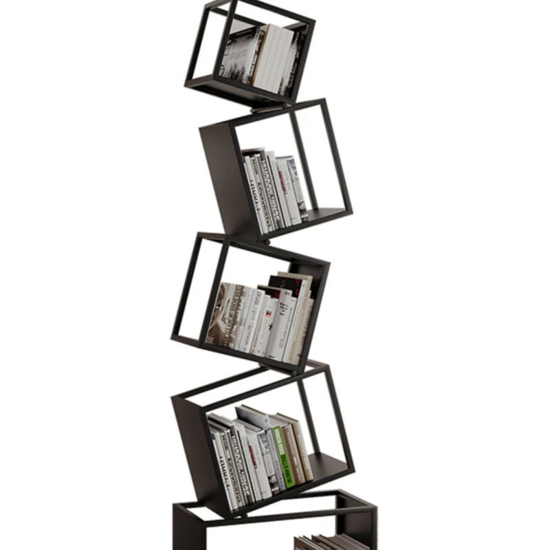 

Corner Vertical Bookshelf Floor Shelf Stainless Steel Iron Corner Bookcase