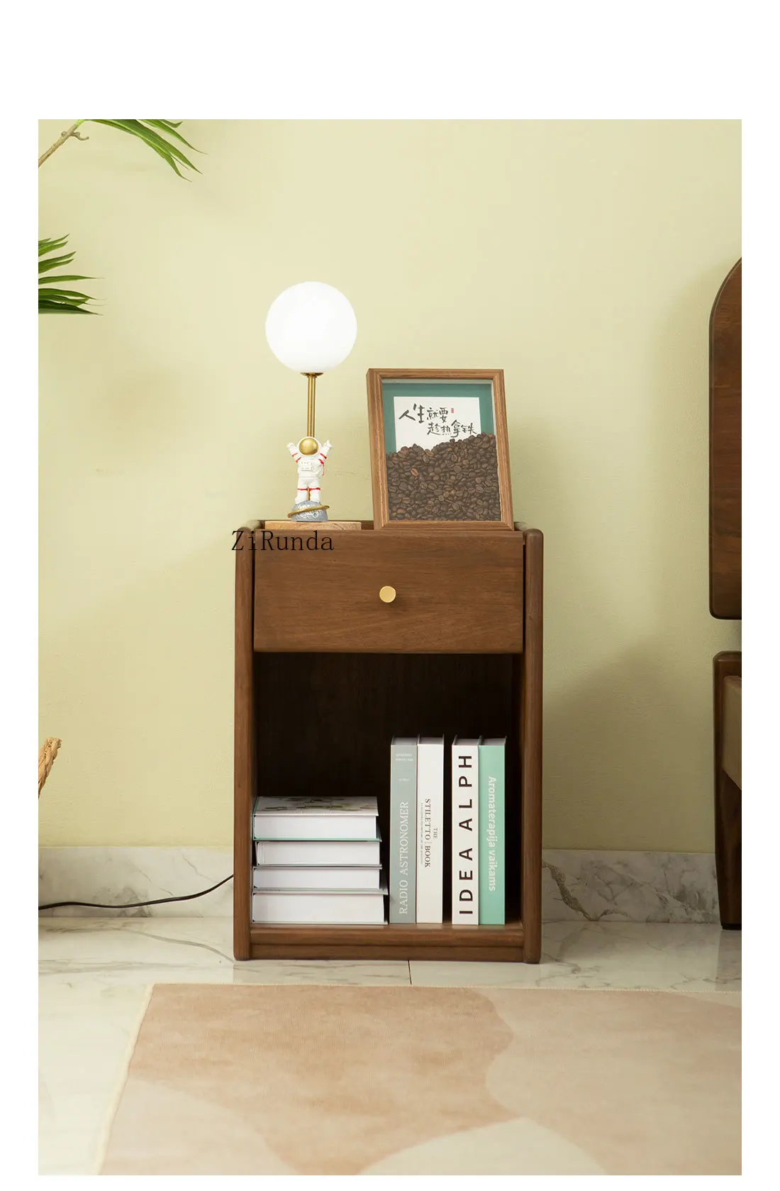 North American black walnut bedside table solid wood children's side cabinet Nordic simple storage small apartment