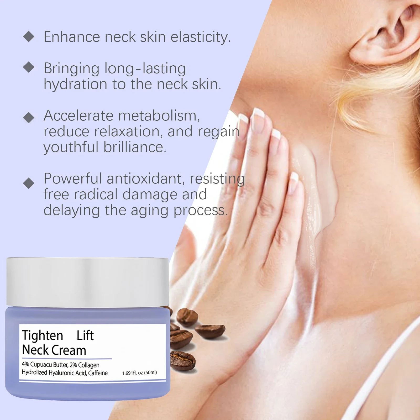 Neck Cream Tighten Lift Neck Cream Lightens Fine Lines Brightens Firms Nourishes Lightening Smoothing Moisturizer