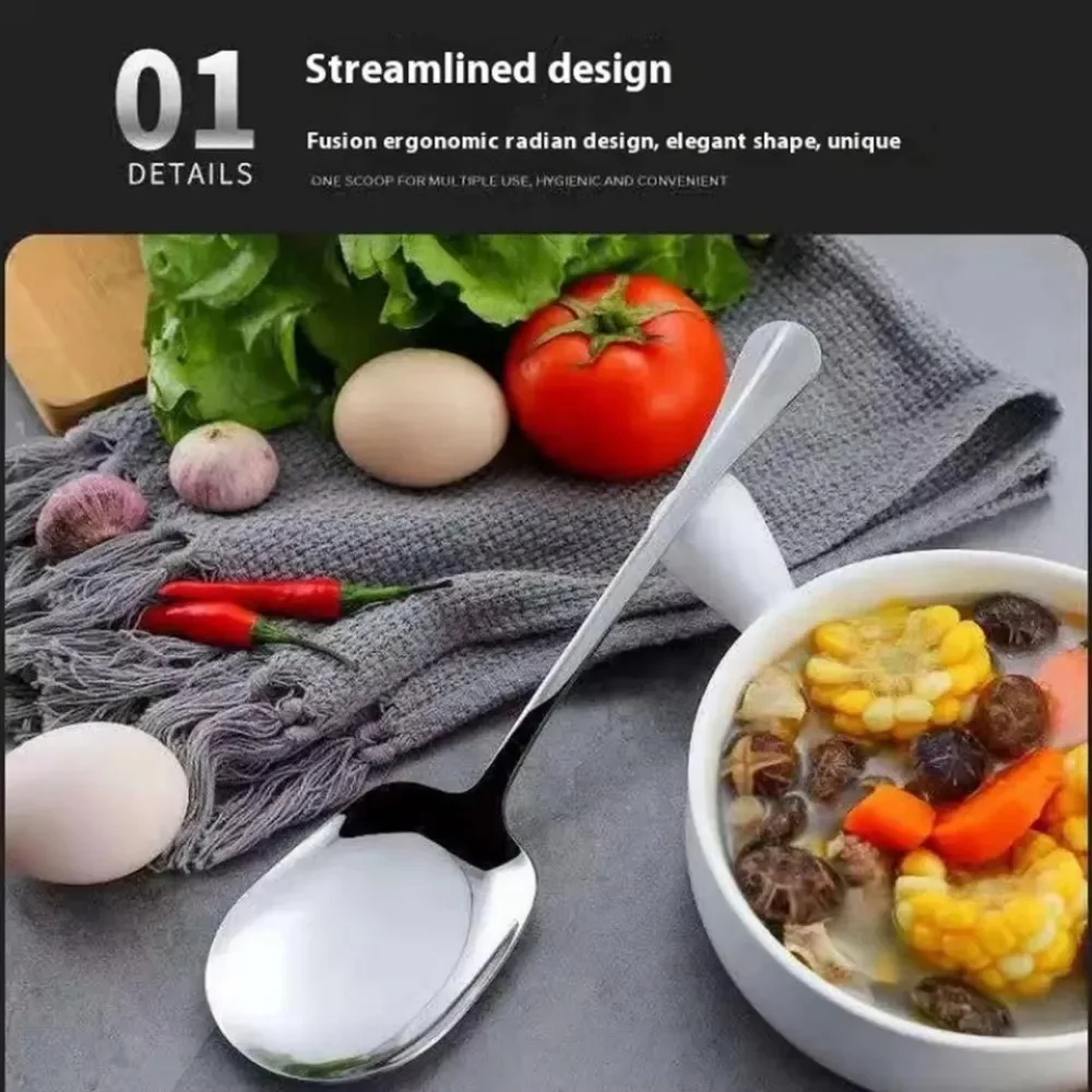 Stainless Steel Large Rice Spoon Ergonomic Metal Serving Spoon Kitchen Flatware Salad Serving Utensils For Pasta stainless steel spoons