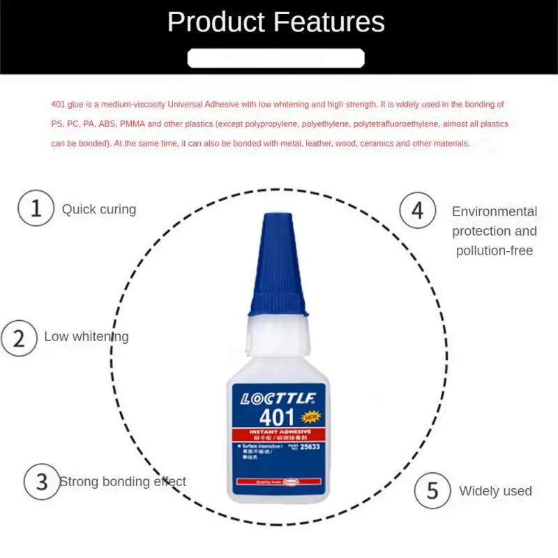 1PC 20g Loctite 401 Instant Adhesive Bottle Stronger Super Glue Multi-Purpose super glue acrylate glue silicone glue thermal glue shoe glue sealant glue tempered glass glue anti leak sealant electrical sealant