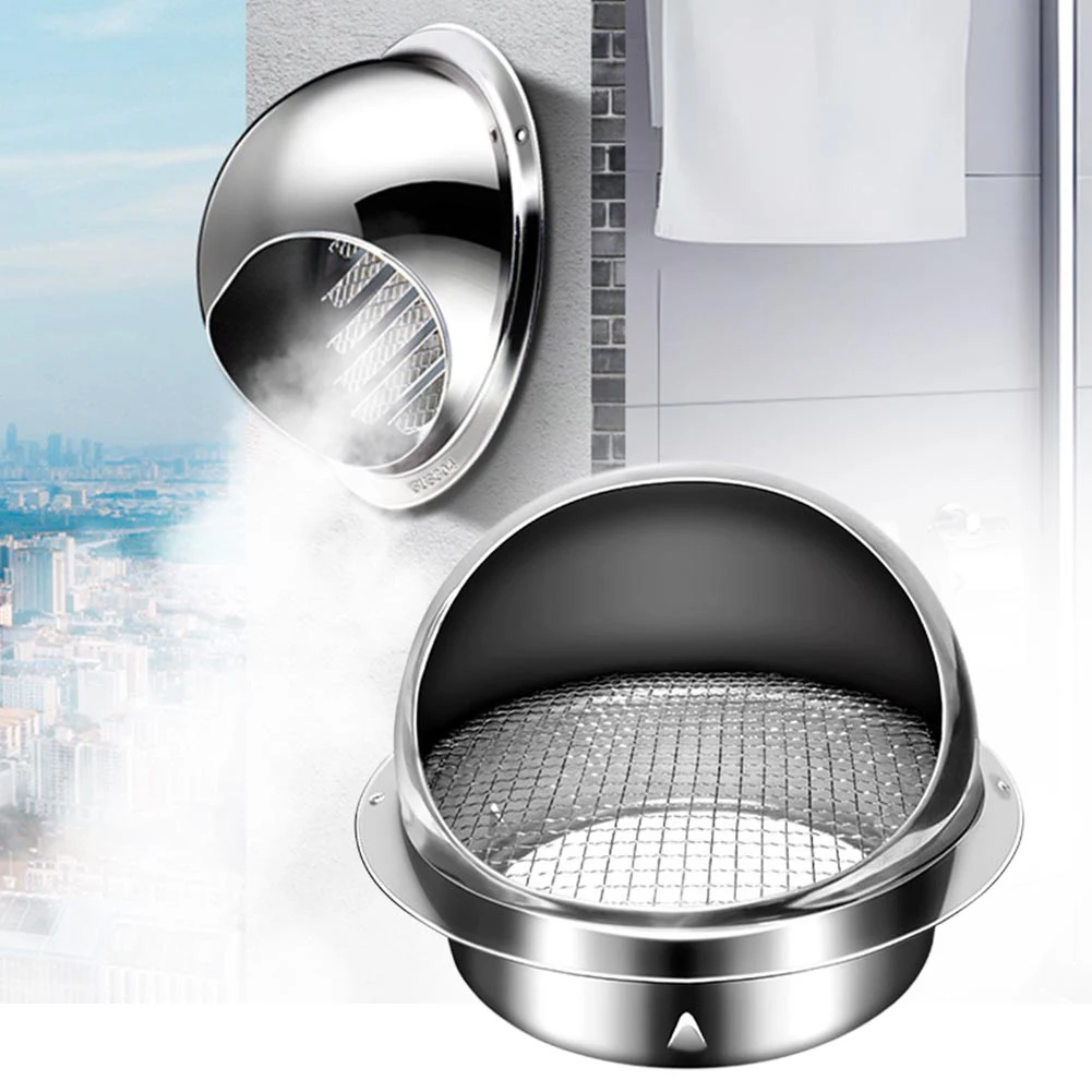 

Dryer Vent Pipes Air Vent Grille Brushed Bull External Extractor Kitchen Fans & Vents Nosed Round Wall Vent Outlet
