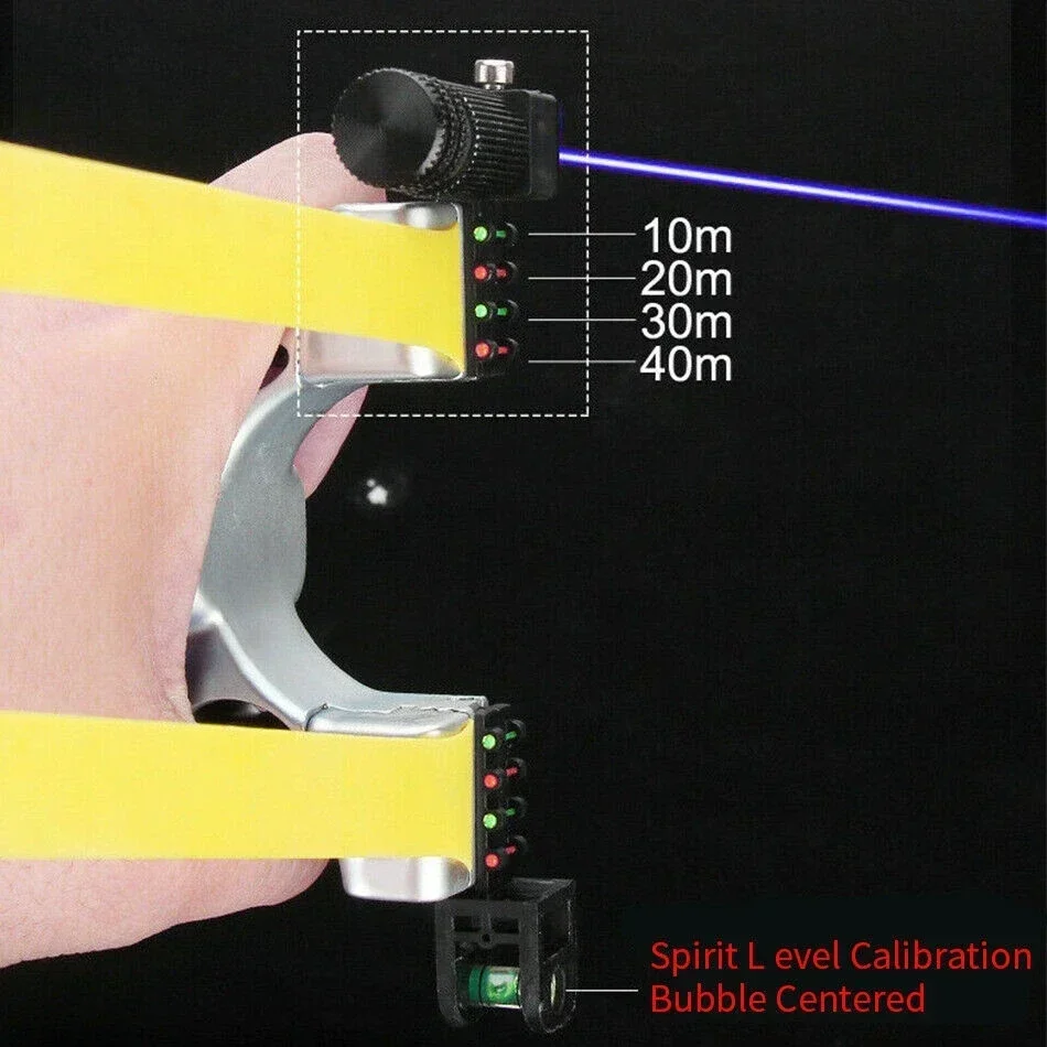 Slingshot 2PCS High Precision Slingshot Laser Spirit Level Rubber Bands Bow Catapult Infrared Outdoor Sling Shot Hunting Accessories