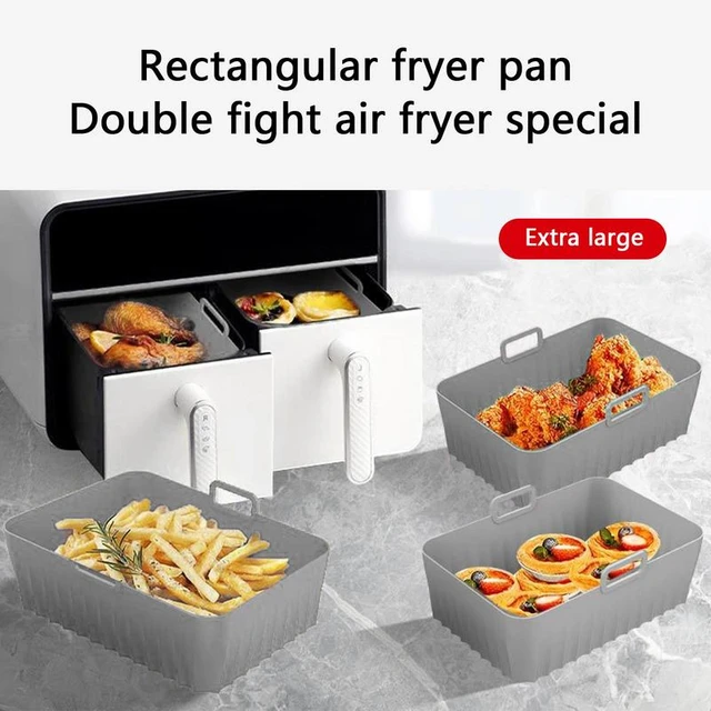 Air Fryer Liners Silicone Rectangular Dual Air Fryer With Handle For Ninja  Air Fryer Food Safe And Easy Cleaning - AliExpress