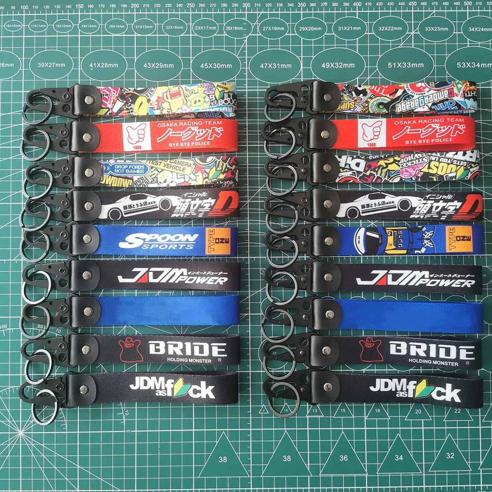 JDM Culture Style Keychain Lanyard Key Strap Tow Sides Thermoprint