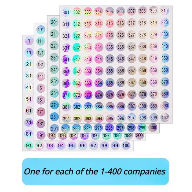 Nail Stickers 1-500 Serial Circular Laser Waterproof Coded Album Label For Nail Polish Bottle Number 618
