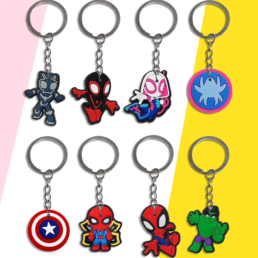 10pcs Spidey and His Amazing Friends Party Favors Keychains Spiderman Party Supplies Carnival Prizes Party Gifts for Kids Gifts