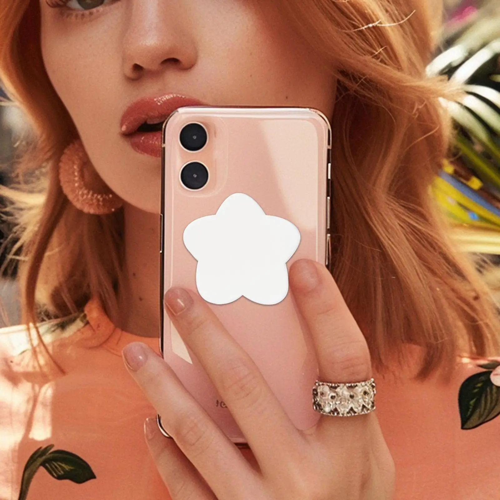 5pcs Self Adhesive Acrylic Mobile Phone Back Cover Mirror for Women Girl Portable Cellphone Back Mirror Stickers Ins Korea Decor