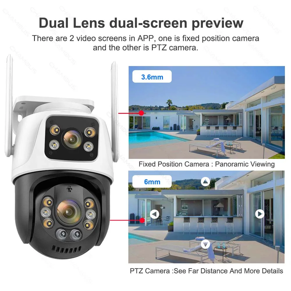 camara vigilancia wifi camara vigilancia wifi exterior ICsee-cámara de vigilancia  inalámbrica para exteriores, cámara IP con Wifi, lente Dual, pantalla Dual,  protección de seguridad, seguimiento automático, 8MP - AliExpress