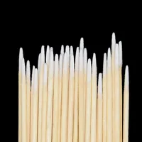 100/200pcs Disposable Sticks With Cotton On The Tip Pointed Wooden Cotton Buds Thin Head Cotton Swabs Makeup Tool Accessories 2