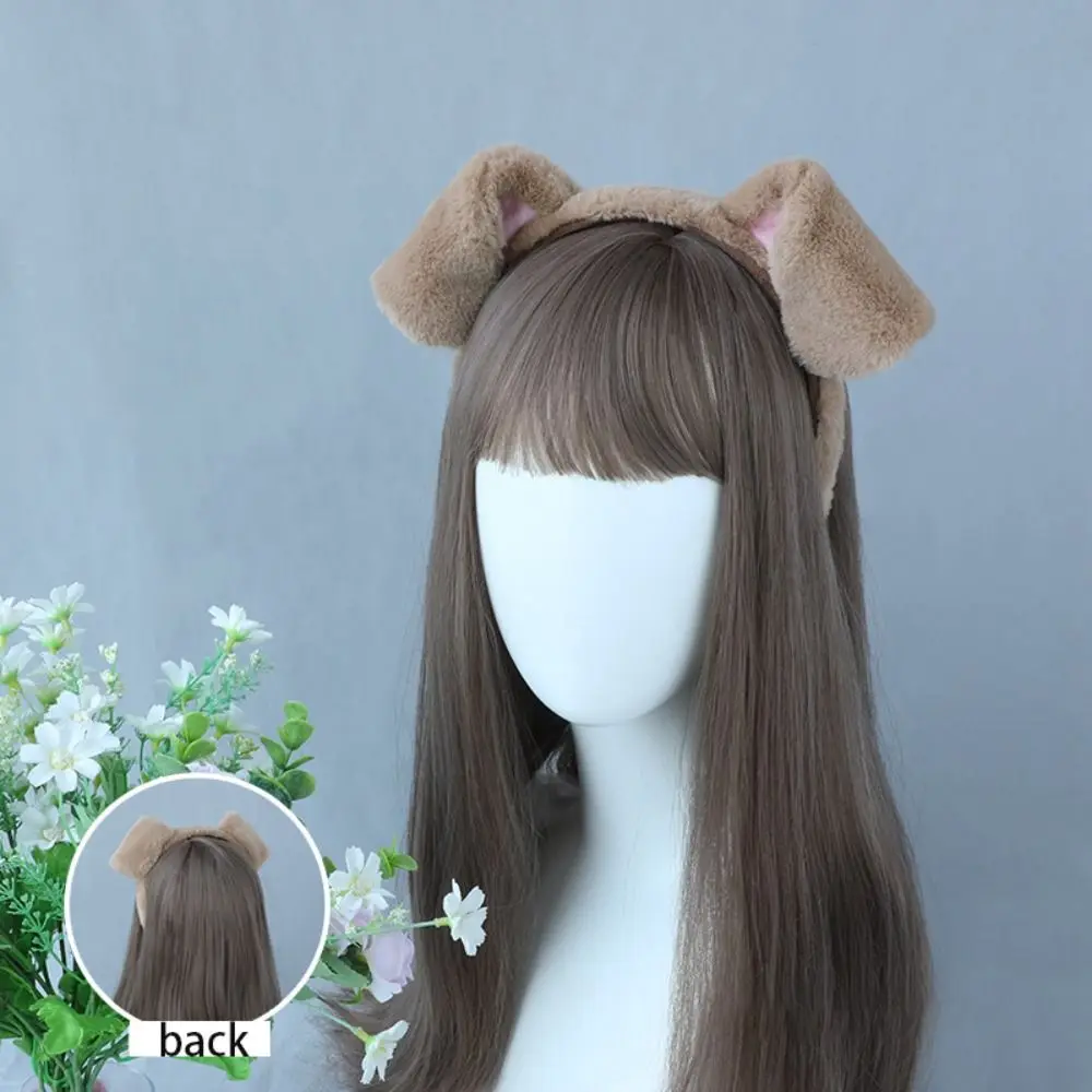 Women girls Gothic Lolita Dog Ears Headband Cute Plush animal ears Lolita Hairband Cosplay Hair Hoop Fashion Hair Accessories