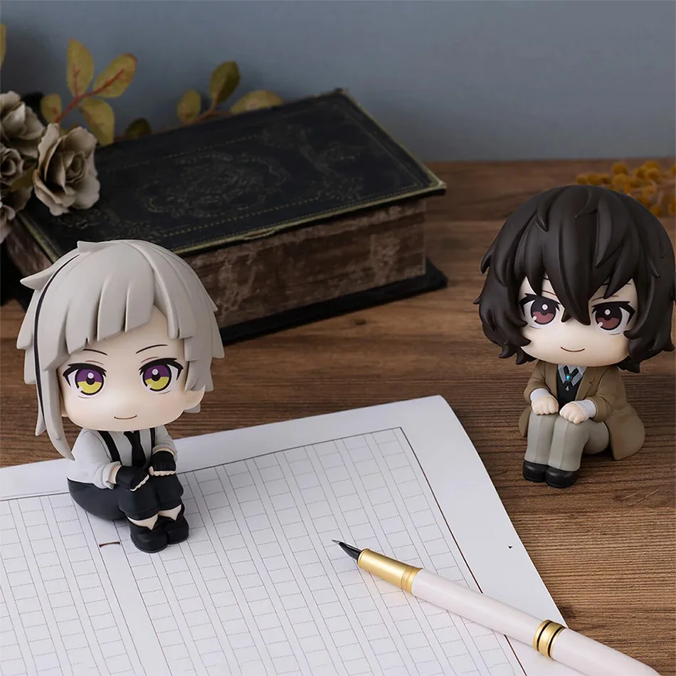 10cm 빙고우 스트레이 도그스 애니메이션 피규어 루크업 나카지마 아츠시 액션 피규어 Q 버전 다자이 오사무 피규어 PVC 컬렉션 장난감