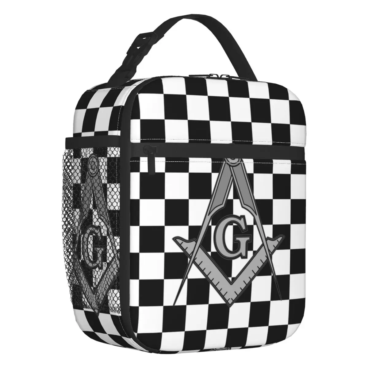 

Freemason угольник и циркуль Masonic Изолированные сумки для обеда для школы, офиса, Мейсона, многоразовый охладитель, термальная коробка бенто для женщин и детей