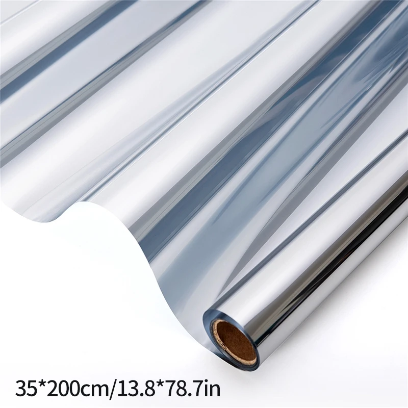 Silver Window Privacy Sticker Anti UV Reflective Adhesive Vinyl for Car Window Film Static Cling DecalsGlass Film Home Decor
