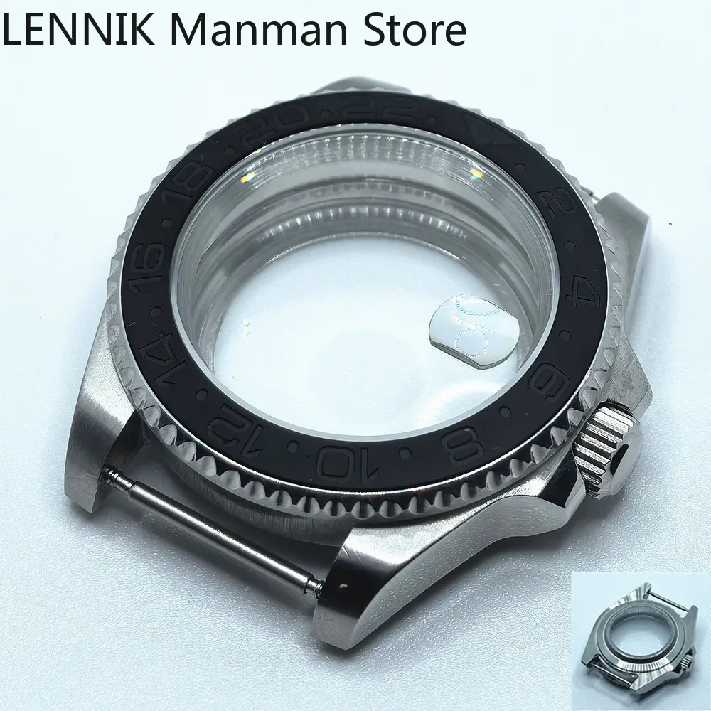 40mm Black PVD Watch Case with Transparent Back Glass