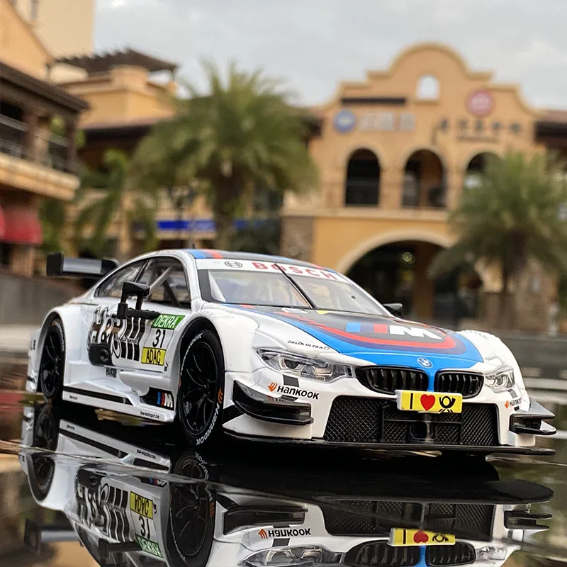 1:24 BMW M4 DTM Le Mans alaşım araba yarışı modeli Diecast oyuncak