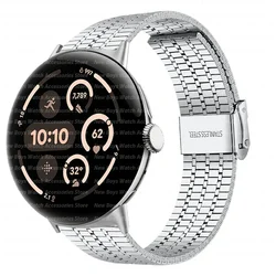 Luxury Stainless Steel Watch Band Bracelet - Pixel watch 3 2 41mm (Silver silver)