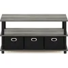 Coffee Table, 31.22D x 15.5W x 15.8H in, French Oak Grey/Black/Black 4