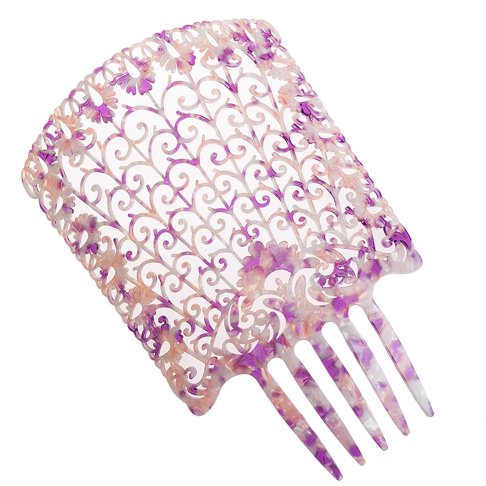 Colorful Vintage Acetate Hair Combs - Tortoiseshell Flamenco Hair Accessories