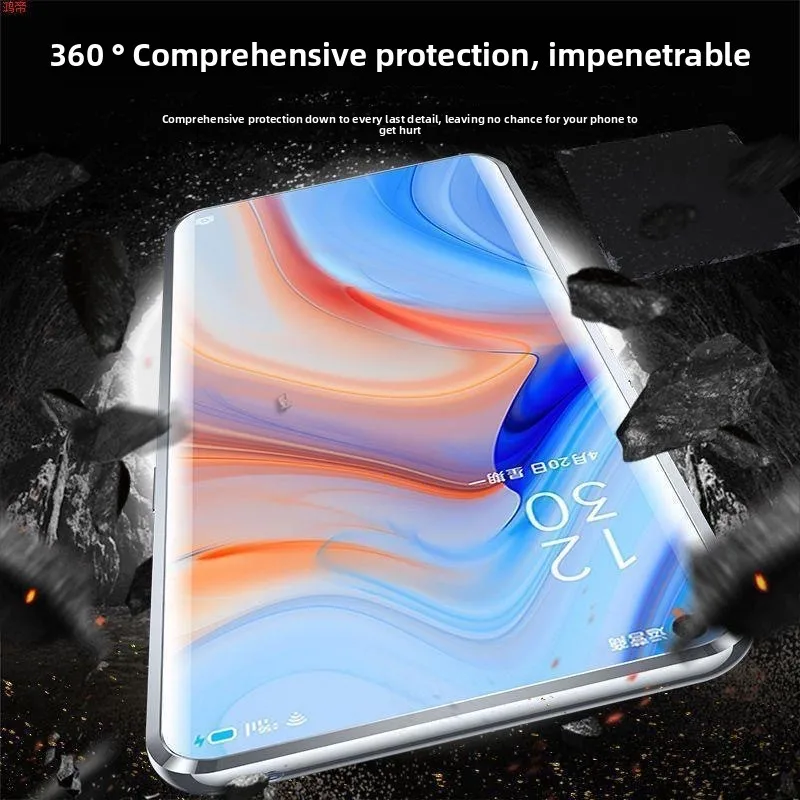 Luxury Double-Sided Tempered Glass Leather Cover with Shockproof Bumper