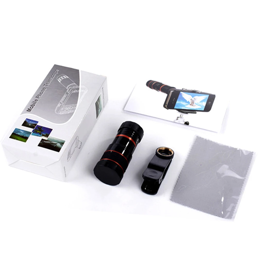긴 초점 휴대폰 렌즈, 8x 휴대폰 망원경, HD 카메라 렌즈, 외부 줌 특수 렌즈, 캠핑 관람, 8, 12, 20X