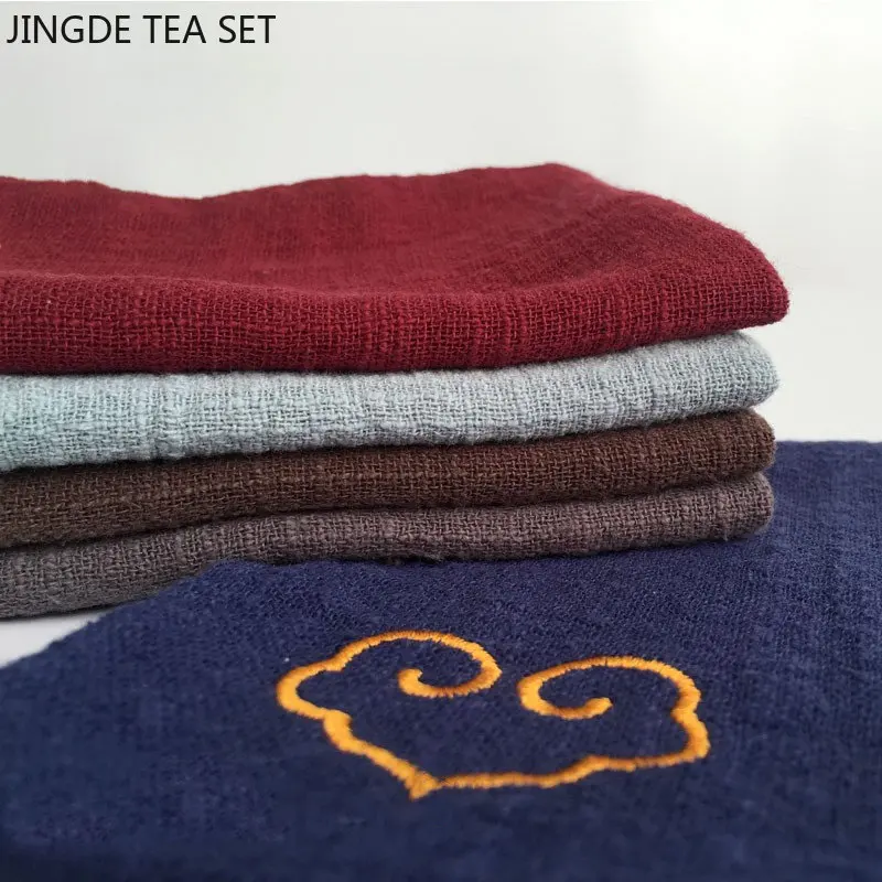 1Pc Chinese Cotton and Linen Tea Towel Absorbent Rag Table Cleaning Cloth Tea Cloth Home Dish Cleaning Wipe салфетки на стол