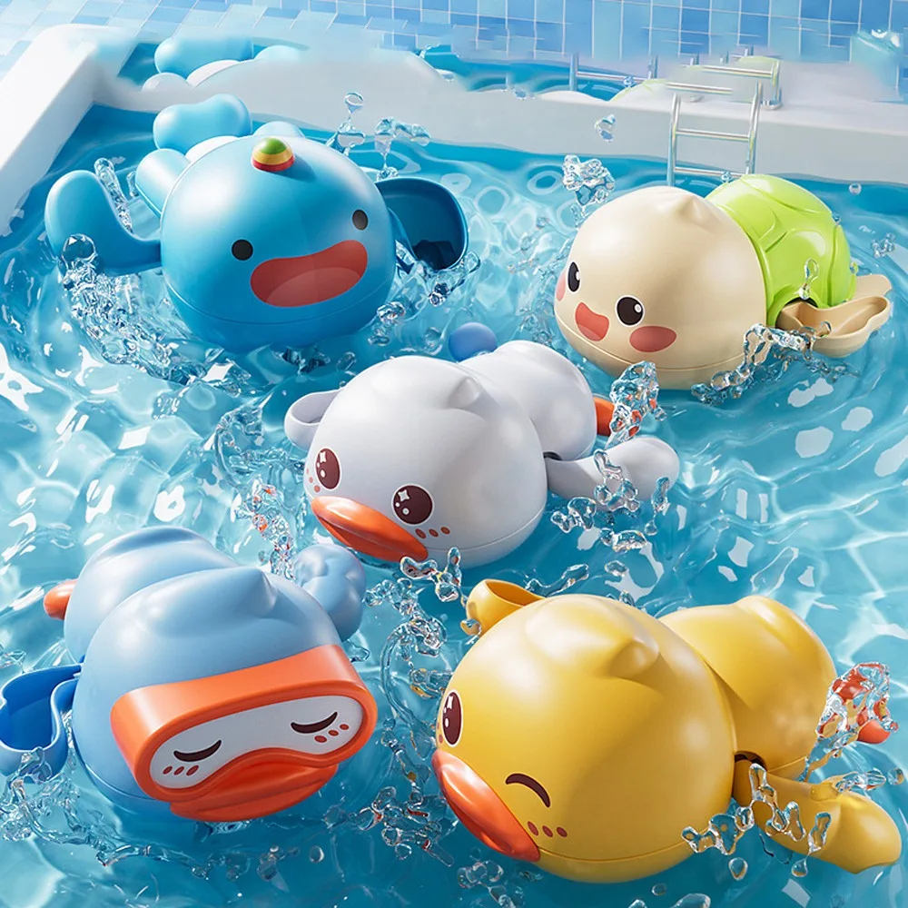 

Clockwork Bathing Shower Toys Game Dolphins Duck Children Bathtub Toys Water Floating Cute Children Bath Toys Garden Yard