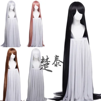 Parrucche cosplay da donna lunghe 60 pollici 150 cm 5 colori dritto nero bianco argento grigio marrone rosa capelli sintetici ruolo festa di Halloween